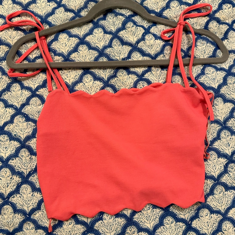 Zara pink scalloped tank top